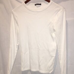 Zara Ribbed Long Sleeve Tee Shirt Top | Size M